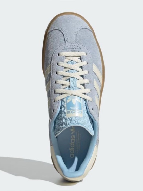 adidas Shoes - New Adidas Gazelle Bold Sneakers in Clear Sky/Cream White/Gold Metallic/Gum